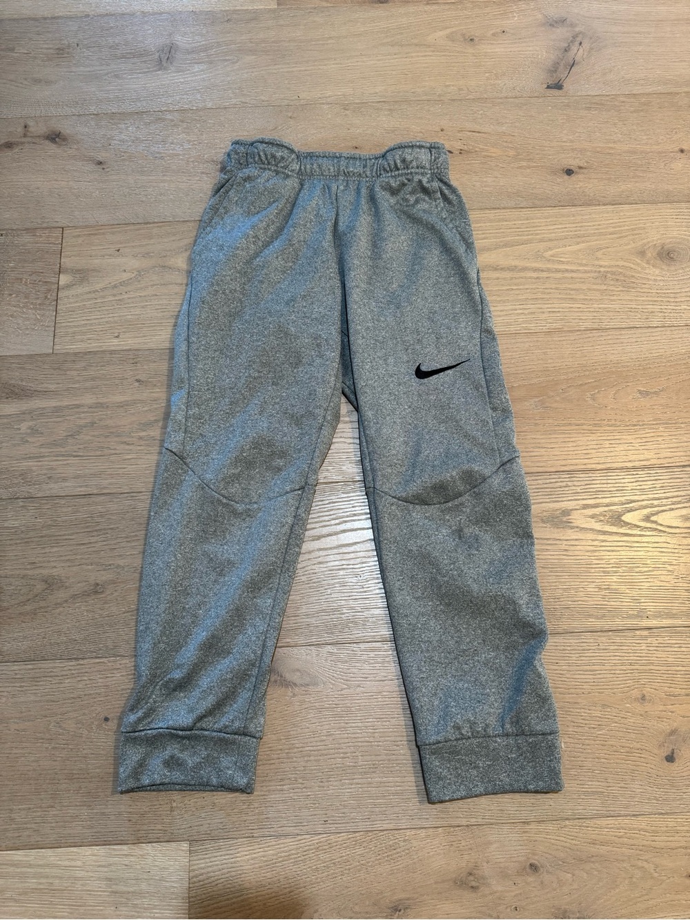 Nike Gray Youth Performance Joggers with Black Swoosh